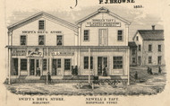 Drug and Hardware Stores, New York 1855 Old Town Map Custom Print - Cortland Co.