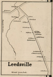 Leedsville, New York 1858 Old Town Map Custom Print - Dutchess Co.
