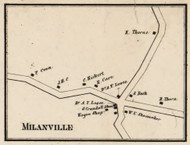 Milanville, New York 1858 Old Town Map Custom Print - Dutchess Co.
