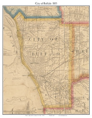 Buffalo, New York 1855 Old Town Map Custom Print - Erie Co.