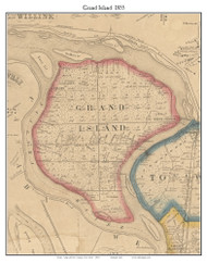 Grand Island, New York 1855 Old Town Map Custom Print - Erie Co.