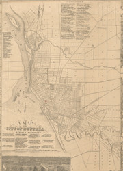 Buffalo City, New York 1855 Old Town Map Custom Print - Erie Co.