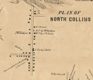 North Collins Village, New York 1855 Old Town Map Custom Print - Erie Co.