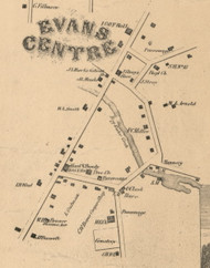 Evans Centre, New York 1855 Old Town Map Custom Print - Erie Co.