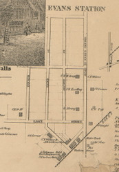 Evans Station, New York 1855 Old Town Map Custom Print - Erie Co.