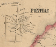 Pontiac, New York 1855 Old Town Map Custom Print - Erie Co.