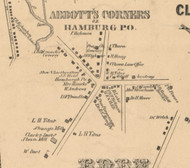 Abbotts Corners, New York 1855 Old Town Map Custom Print - Erie Co.