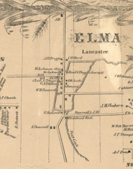Elma, New York 1855 Old Town Map Custom Print - Erie Co.