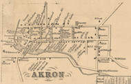 Akron, New York 1855 Old Town Map Custom Print - Erie Co.