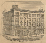 St. James Hotel, New York 1855 Old Town Map Custom Print - Erie Co.