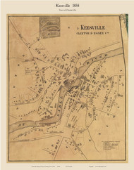Keesville, New York 1858 Old Town Map Custom Print - Essex Co.