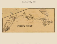 Crown Point Village, New York 1858 Old Town Map Custom Print - Essex Co.