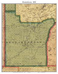 Elizabethtown, New York 1858 Old Town Map Custom Print - Essex Co.