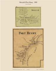 Moriah & Port Henry Villages, New York 1858 Old Town Map Custom Print - Essex Co.