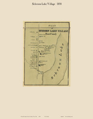 Schroon Lake Villiage, New York 1858 Old Town Map Custom Print - Essex Co.