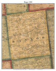 Bangor, New York 1858 Old Town Map Custom Print - Franklin Co.