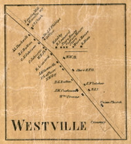 Westville Village, New York 1858 Old Town Map Custom Print - Franklin Co.