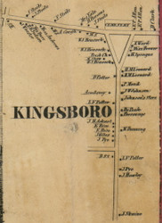 Kingsboro, New York 1856 Old Town Map Custom Print - Fulton Co.