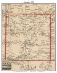 Alexander, New York 1854 Old Town Map Custom Print - Genesee Co.