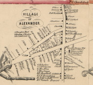 Alexander Village, New York 1854 Old Town Map Custom Print - Genesee Co.