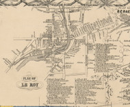 LeRoy Village, New York 1854 Old Town Map Custom Print - Genesee Co.