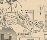 Pembroke Village, New York 1854 Old Town Map Custom Print - Genesee Co.