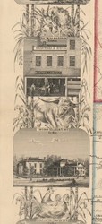 Border - Left Portion 2, New York 1854 Old Town Map Custom Print - Genesee Co.