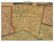Greenville, New York 1856 Old Town Map Custom Print - Greene Co.