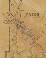 Cairo Village, New York 1856 Old Town Map Custom Print - Greene Co.