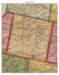 Adams, New York 1855 Old Town Map Custom Print - Jefferson Co.