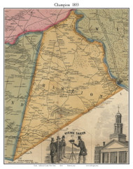 Champion, New York 1855 Old Town Map Custom Print - Jefferson Co.