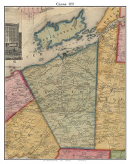 Clayton, New York 1855 Old Town Map Custom Print - Jefferson Co.