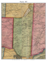 Pamelia, New York 1855 Old Town Map Custom Print - Jefferson Co.