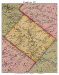 Philadelphia, New York 1855 Old Town Map Custom Print - Jefferson Co.