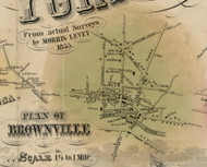 Brownsville Village, New York 1855 Old Town Map Custom Print - Jefferson Co.