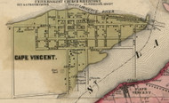 Cape Vincent Village, New York 1855 Old Town Map Custom Print - Jefferson Co.