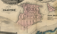 Clayton Village, New York 1855 Old Town Map Custom Print - Jefferson Co.