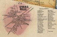 Evans Mills, New York 1855 Old Town Map Custom Print - Jefferson Co.