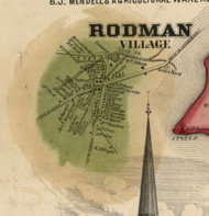 Rodman Village, New York 1855 Old Town Map Custom Print - Jefferson Co.
