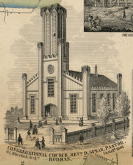 Congregational Church, New York 1855 Old Town Map Custom Print - Jefferson Co.