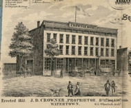 Crowner House, New York 1855 Old Town Map Custom Print - Jefferson Co.