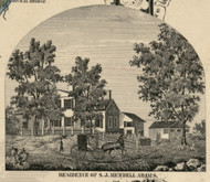 Res. of S.J. Mendell, New York 1855 Old Town Map Custom Print - Jefferson Co.