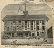 Mendells Ag. Warehouse, New York 1855 Old Town Map Custom Print - Jefferson Co.