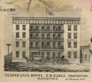 Temperance Hotel, New York 1855 Old Town Map Custom Print - Jefferson Co.