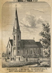 Trinity Church, New York 1855 Old Town Map Custom Print - Jefferson Co.