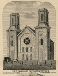 Universalist Church, New York 1855 Old Town Map Custom Print - Jefferson Co.
