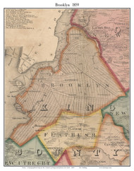 Brooklyn, New York 1859 Old Town Map Custom Print - Kings Co.