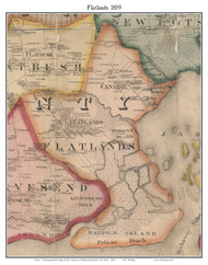 Flatlands, New York 1859 Old Town Map Custom Print - Kings Co.