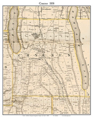 Conesus, New York 1858 Old Town Map Custom Print - Livingston Co.