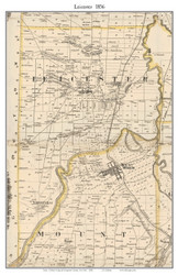 Leicester, New York 1858 Old Town Map Custom Print - Livingston Co.